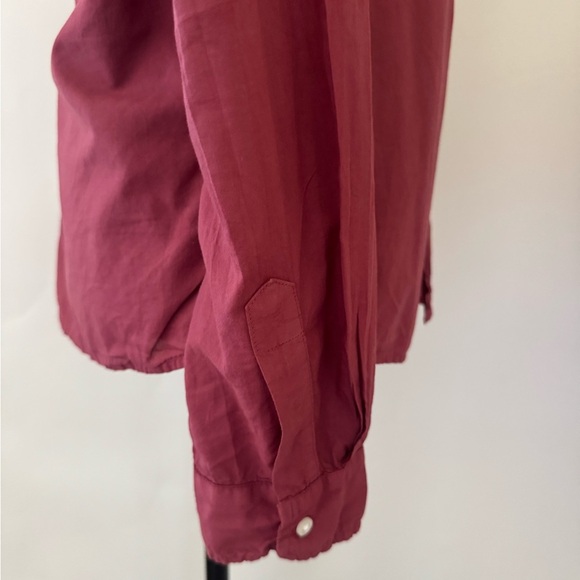 Frank & Eileen Barry Button-Down Top Shirt Blouse, Burgundy Red, Size M - Picture 7 of 11